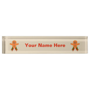 Porte-nom Pour Bureau Pain d'épice de Noël Homme Carte d'identité person