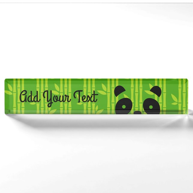 Porte-nom Pour Bureau panda_bamboo (Devant)