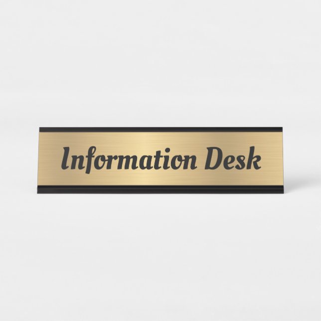 Porte-nom Pour Bureau Panneau de nom de comptoir d'information (Devant)