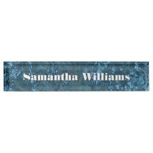 Porte-nom Pour Bureau Panneau personnalisé de bureau bleu Foil