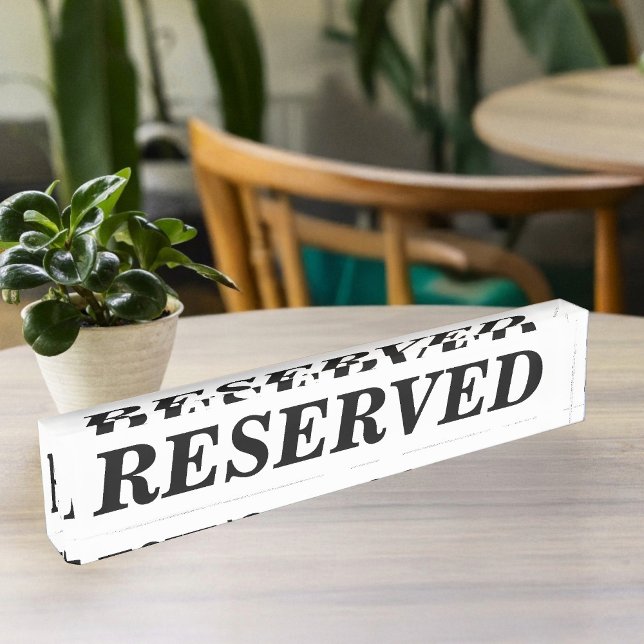 Porte-nom Pour Bureau Panneau réservé pour table de restaurant (Créateur téléchargé)