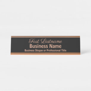 Porte-nom Pour Bureau Panneaux de bureau classiques modernes en rose gol