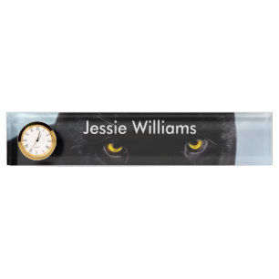 Porte-nom Pour Bureau Panthère noire