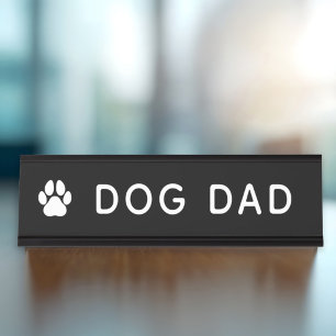 Porte-nom Pour Bureau Papa Chien Empreinte de Patte Drôle de Bureau