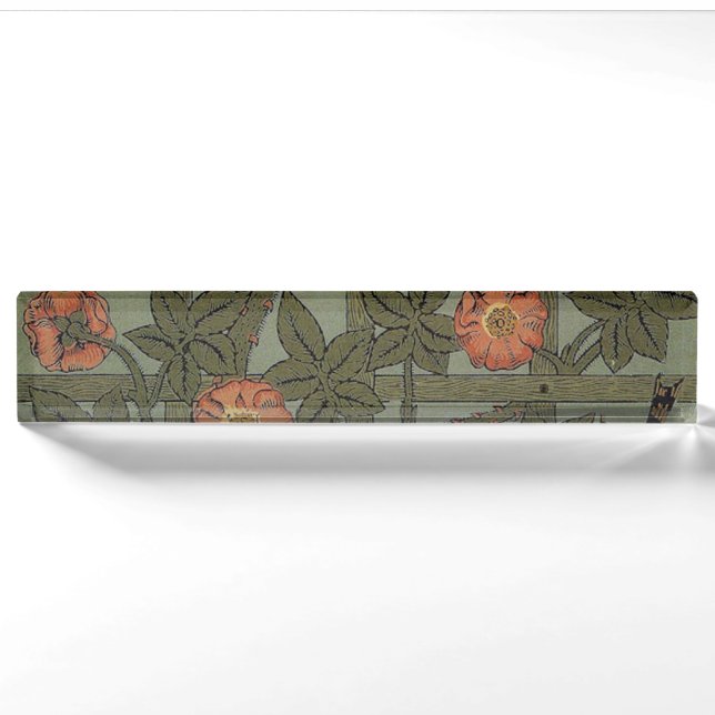 Porte-nom Pour Bureau Papier peint en treillis de William Morris (Devant)