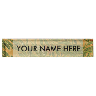 Porte-nom Pour Bureau Papier peint Vintage Orange Tree Motif Art Nouveau