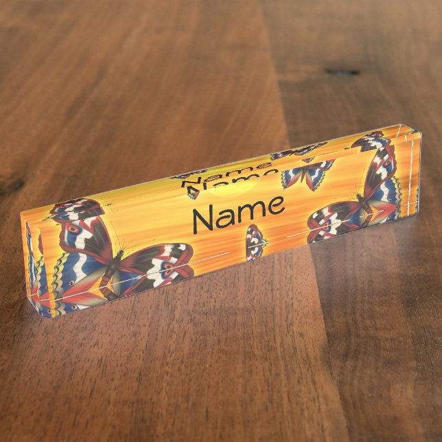 Porte-nom Pour Bureau Papillon (Taille)