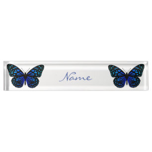Porte-nom Pour Bureau Papillon bleu Thunder_Cove