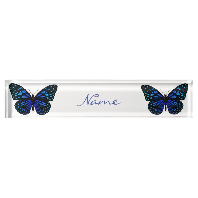 Porte-nom Pour Bureau Papillon bleu Thunder_Cove (Devant)