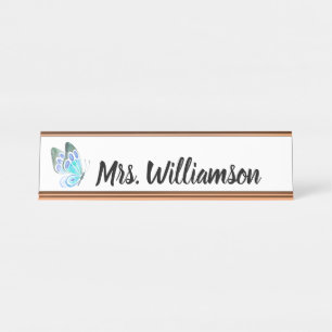 Porte-nom Pour Bureau Papillon professionnel de l'enseignant