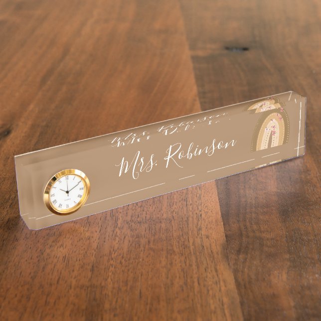 Porte-nom Pour Bureau Papillons arc-en-ciel Script Enseignants Garderie  (Taille)