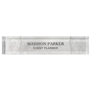 Porte-nom Pour Bureau Parties scintillant blanche