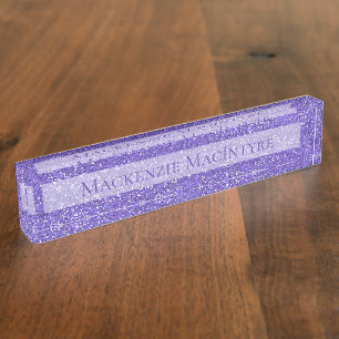 Porte-nom Pour Bureau Parties scintillant chic pourpre