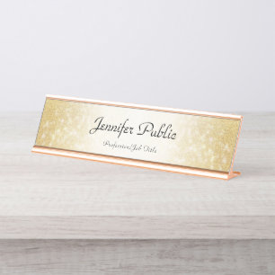 Porte-nom Pour Bureau Parties scintillant d'or Modèle moderne et élég