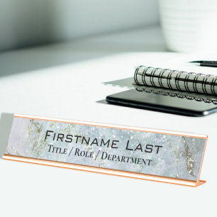 Porte-nom Pour Bureau Parties scintillant élégante marbre étincelant Nom