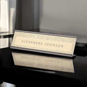 Porte-nom Pour Bureau Parties scintillant Or de luxe Sparkle Girly Moder