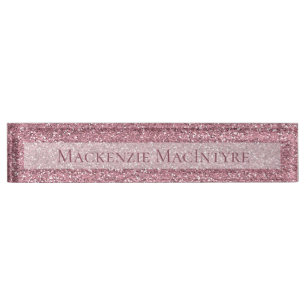 Porte-nom Pour Bureau Parties scintillant rose chic Étincelle rose