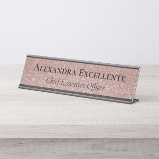 Porte-nom Pour Bureau Parties scintillant rose élégante Mode personnalis