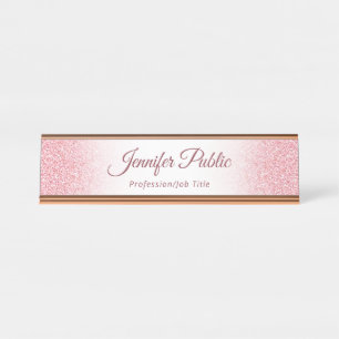 Porte-nom Pour Bureau Parties scintillant rose or look élégant Modèle mo
