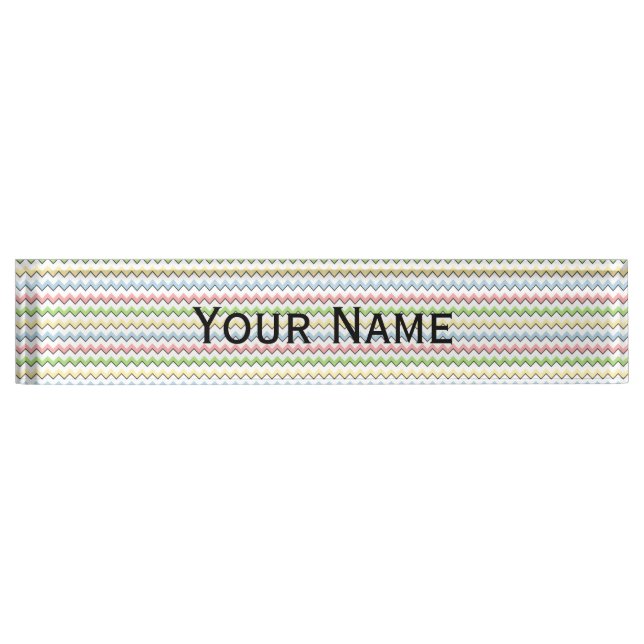 Porte-nom Pour Bureau Pastel Chevron-Drop Shadow par Shirley Taylor (Devant)