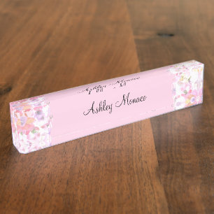 Porte-nom Pour Bureau Pastel Colours Dames Monogramme