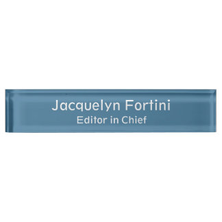 Porte-nom Pour Bureau Pastel Doux bleu Plaine Élégant minimaliste modern
