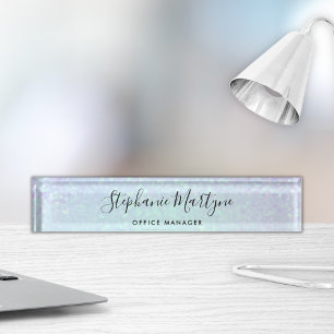 Porte-nom Pour Bureau Pastel Holographique Iridescgraphique