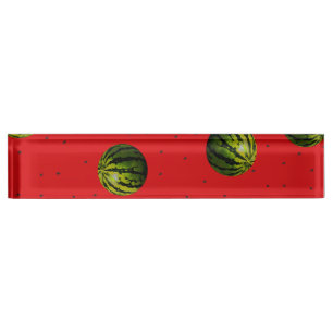 Porte-nom Pour Bureau pastèque rouge et graines