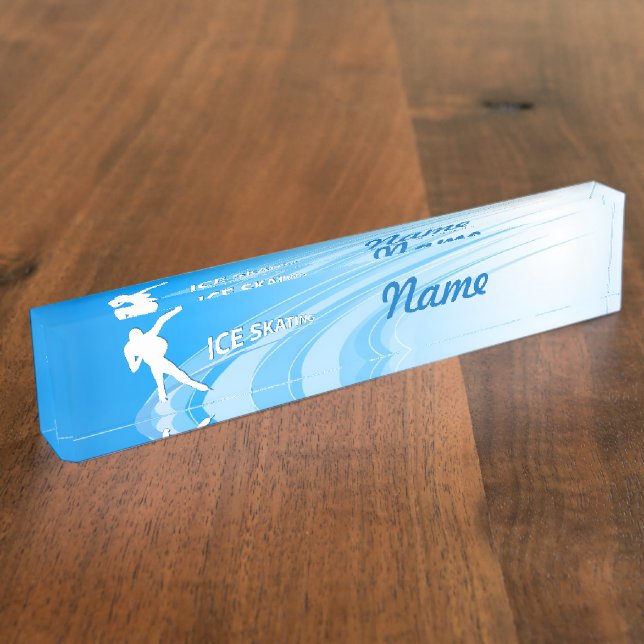 Porte-nom Pour Bureau Patinage sur glace (Taille)