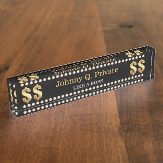 Porte-nom Pour Bureau Patron Bling VIP