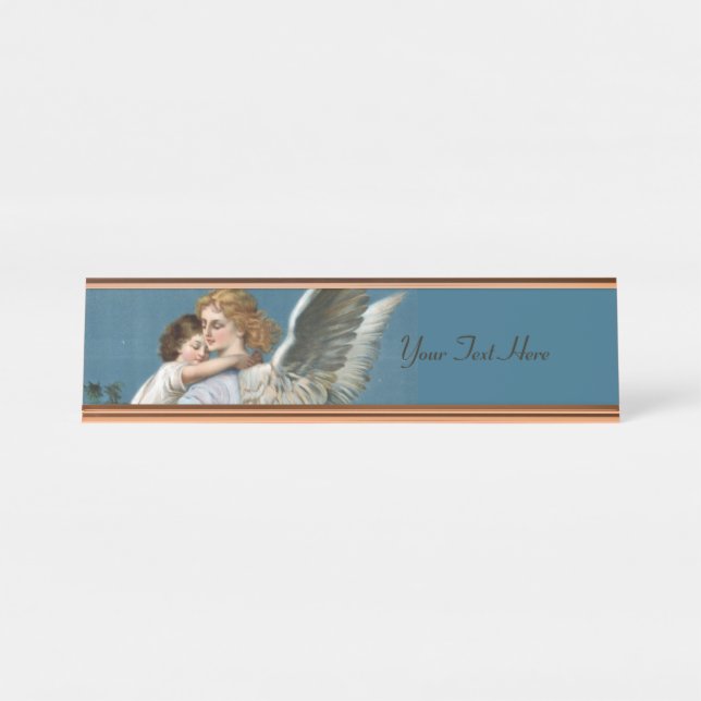 Porte-nom Pour Bureau Peinture de bel ange gardien (Devant)