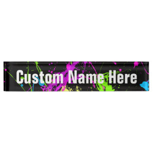 Porte-nom Pour Bureau Peinture fraîche Retro Neon