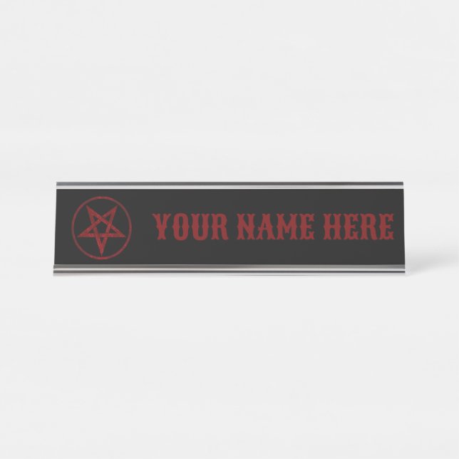 Porte-nom Pour Bureau Pentagram Red Devil (Devant)