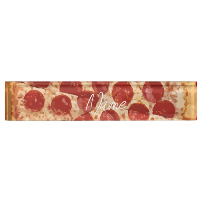 Porte-nom Pour Bureau Pepperoni Pizza Thunder_Cove (Devant)