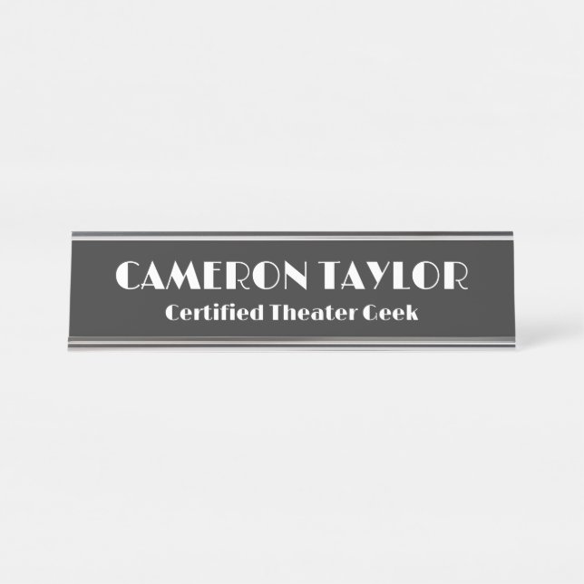 Porte-nom Pour Bureau Personalized Funny Retro Gag Gift Theater Lovers (Devant)