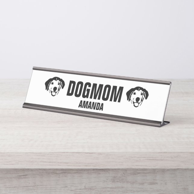 Porte-nom Pour Bureau Personnalisé Chien Maman Personnalisé (Devant)