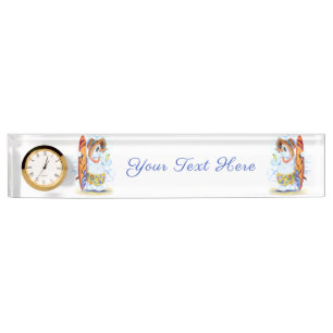 Porte-nom Pour Bureau Personnalisé Funny Desk Nom Plate Snowman Surfer