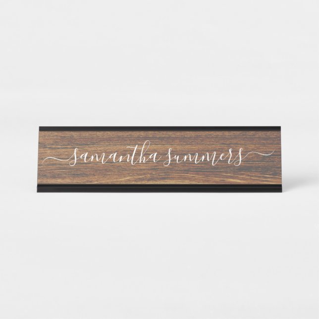 Porte-nom Pour Bureau Personnalisé manuscrit (Devant)