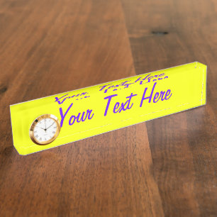 Porte-nom Pour Bureau Personnalisée Citron jaune couleur Personnaliser c