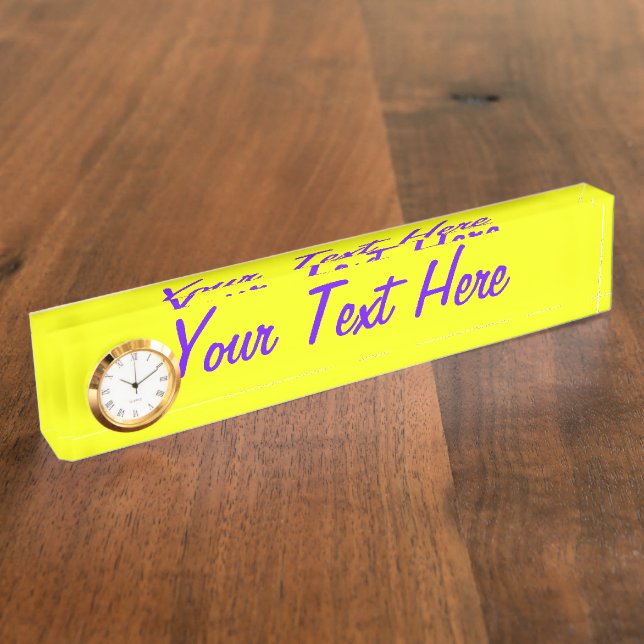 Porte-nom Pour Bureau Personnalisée Citron jaune couleur Personnaliser c (Taille)