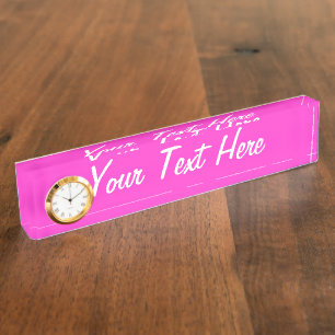 Porte-nom Pour Bureau Personnalisée Fille Couleur Rose Chaud Personnali