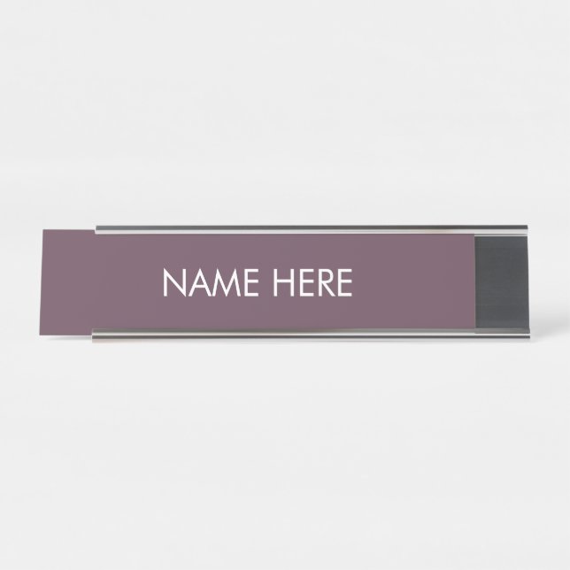 Porte-nom Pour Bureau personnaliser, modifier le nom texte eggplant viol (Devant)