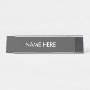 Porte-nom Pour Bureau personnaliser, modifier le nom texte gris foncé b
