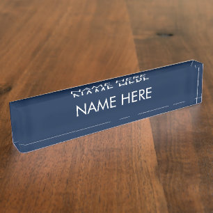 Porte-nom Pour Bureau personnaliser, modifier le nom texte marine bleu b