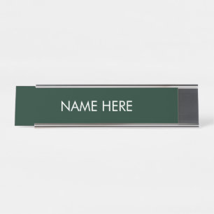 Porte-nom Pour Bureau personnaliser, modifier le nom texte vert foncé b