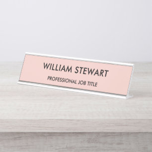 Porte-nom Pour Bureau Personnel professionnel minimaliste rose