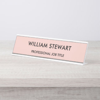 Porte-nom Pour Bureau Personnel professionnel minimaliste rose