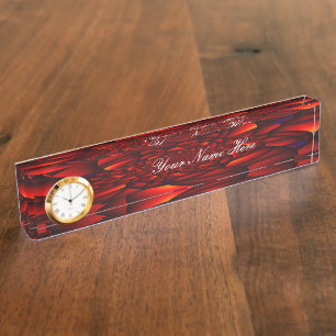 Porte-nom Pour Bureau Pétale Rouge Noir Bleu