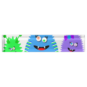 Porte-nom Pour Bureau Petits monstres mignons