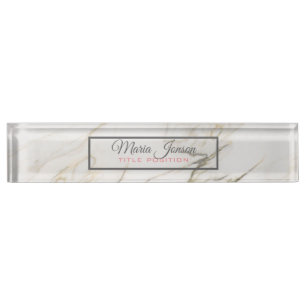 Porte-nom Pour Bureau Pierre de marbre moderne